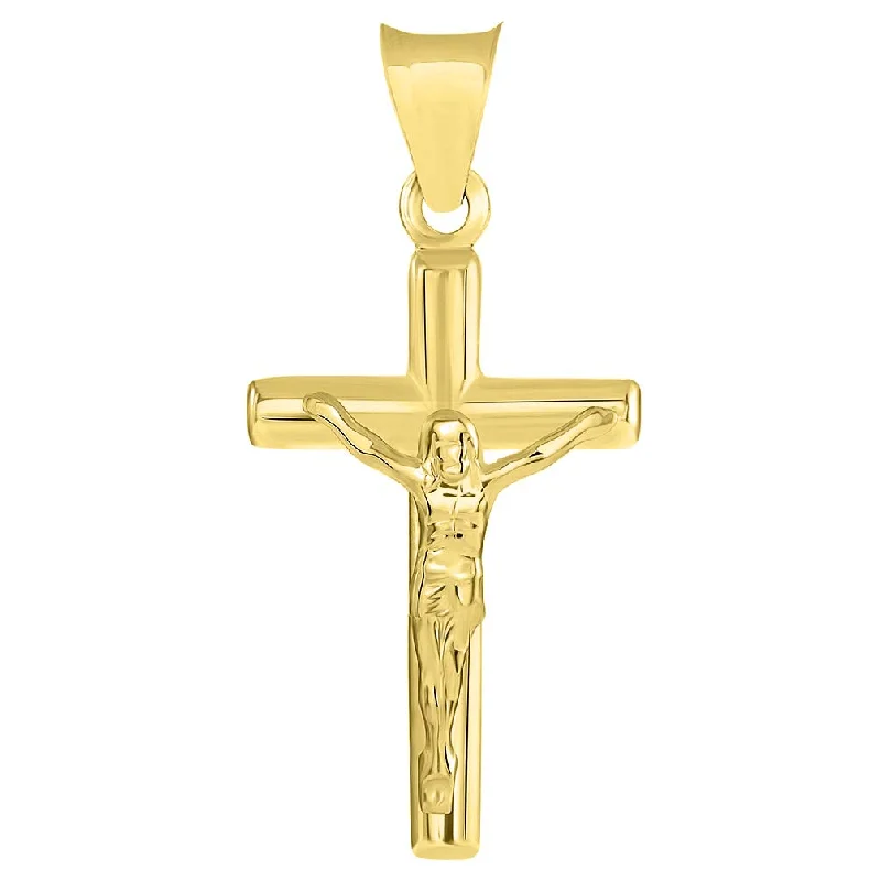 14k Yellow Gold Religious Crucifix Cross Charm Pendant