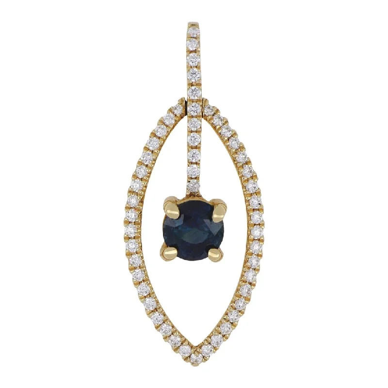 Blue Sapphire Pendant (Blue Sapphire 0.54 cts. White Diamond 0.18 cts.)