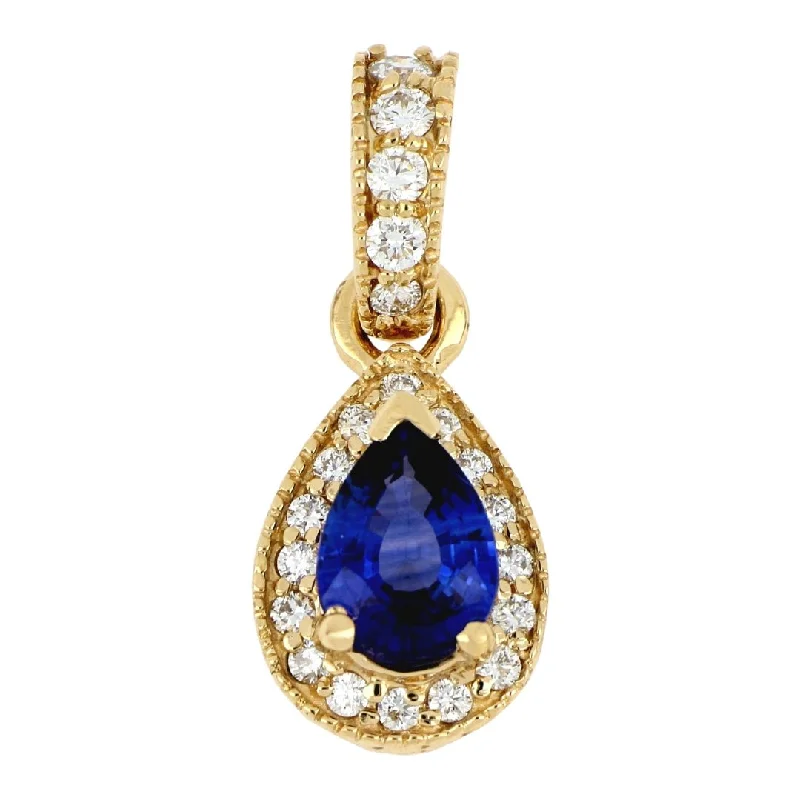 Blue Sapphire Pendant (Blue Sapphire 0.84 cts. White Diamond 0.25 cts.)