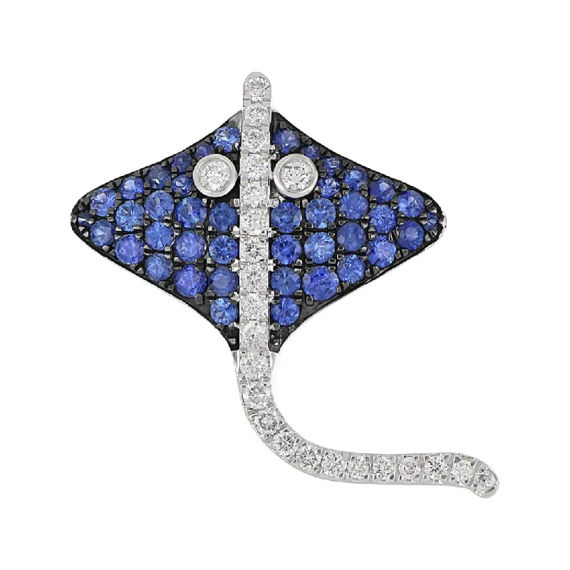 Blue Sapphire Pendant (Blue Sapphire 1.1 cts. White Diamond 0.37 cts.)