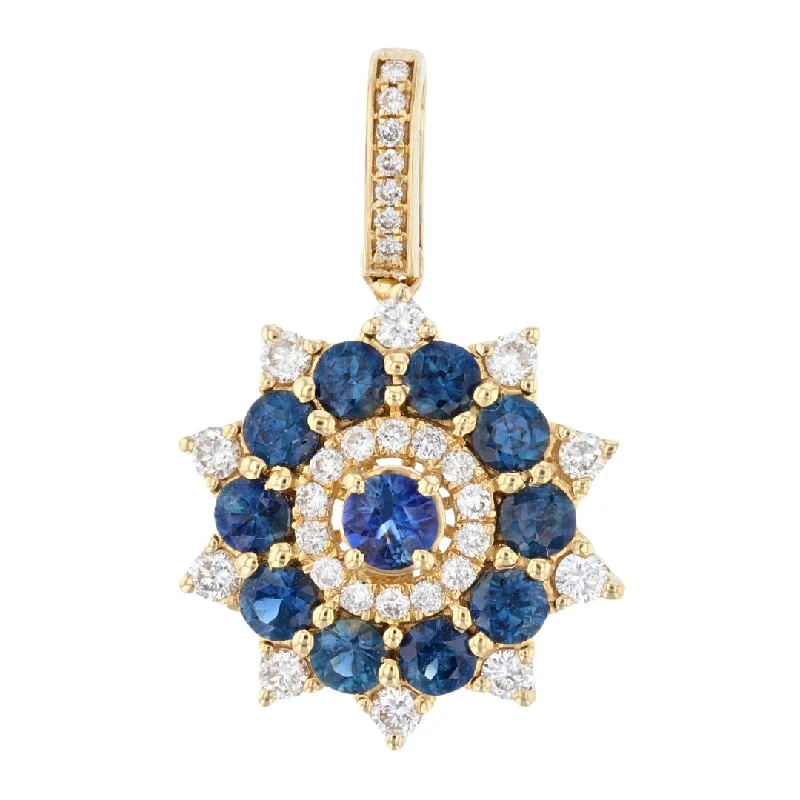 Blue Sapphire Pendant (Blue Sapphire 1.7 cts. White Diamond 0.59 cts.)