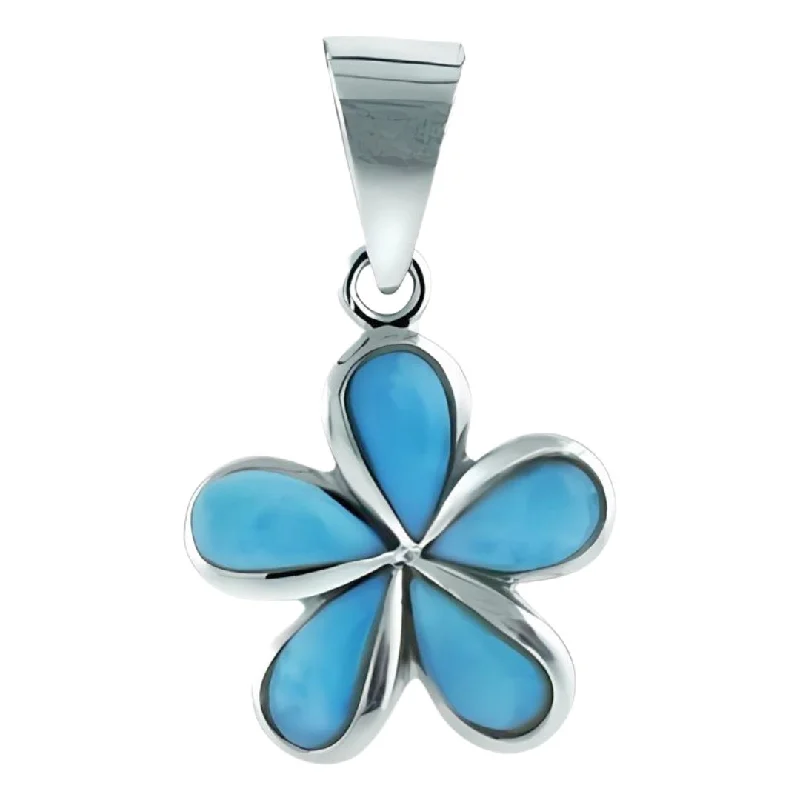 Larimar Plumeria Pendant