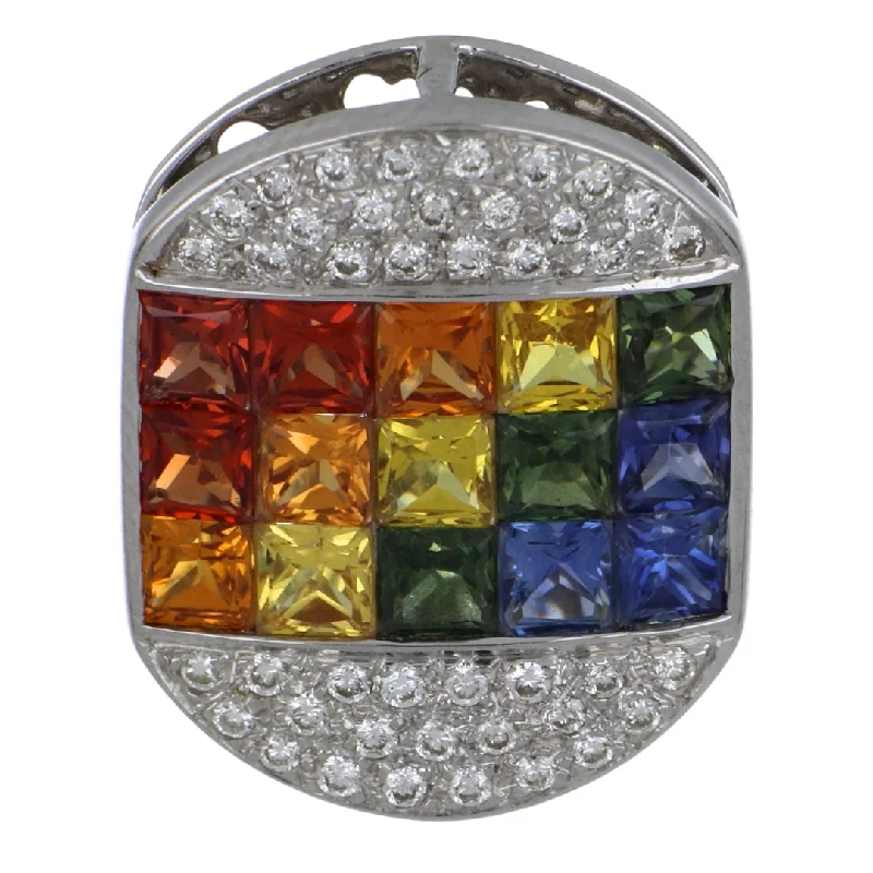 Multi-Color Sapphire Pendant (Multi-Color Sapphire 1.73 cts. White Diamond 0.17 cts.)