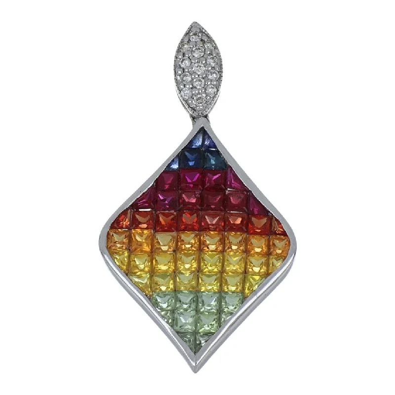 Multi-Color Sapphire Pendant (Multi-Color Sapphire 4 cts. White Diamond 0.08 cts.)