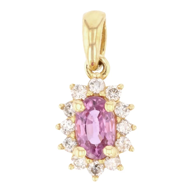 Pink Sapphire Pendant (Pink Sapphire 0.38 cts. White Diamond 0.11 cts.)