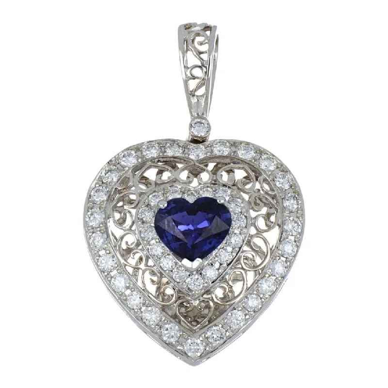 Purple Sapphire Pendant (Purple Sapphire 1.14 cts. White Diamond 0.77 cts.)