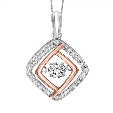 1/3ctw Diamond Sterling Silver and 10K Rhythm of Love Pendant