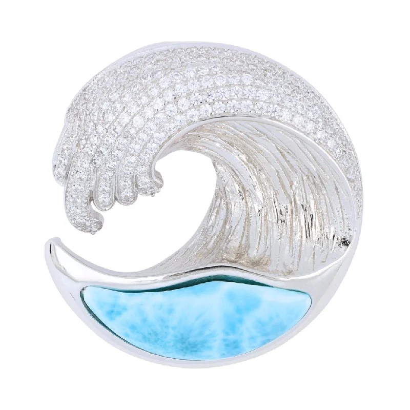 Larimar Wave Pendant