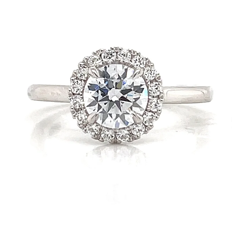 A. Jaffe Halo Diamond Engagement Ring Setting in White Gold