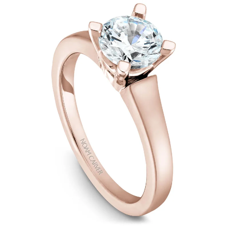 Noam Carver Solitaire Engagement Ring Setting in Rose Gold