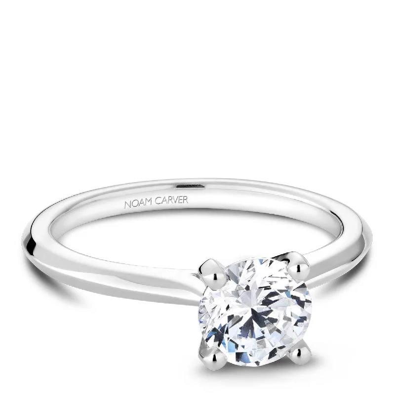 Noam Carver Solitaire Engagement Ring Setting in White Gold