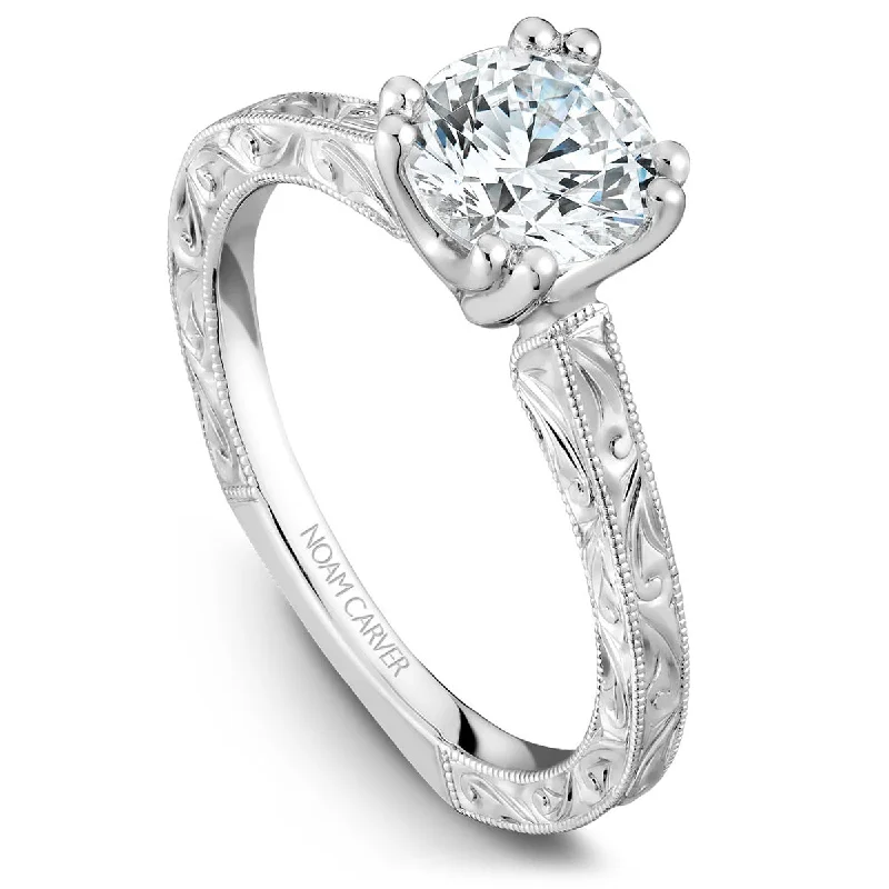 Noam Carver Vintage Solitaire Engagement Ring in White Gold