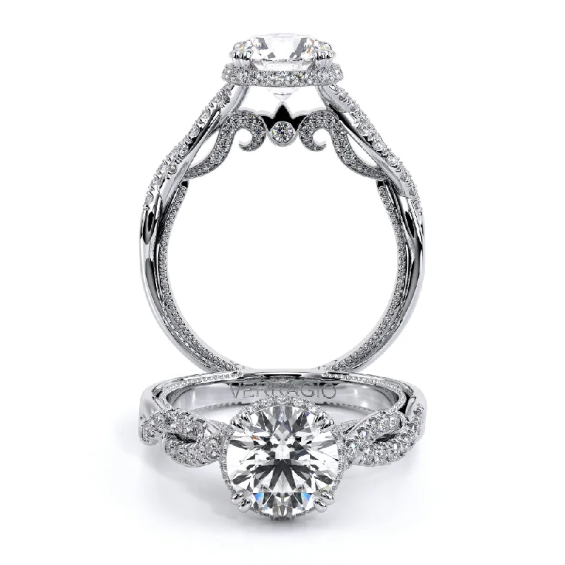 Verragio Insignia 18k White Gold Engagement Ring with Round Stardust Halo