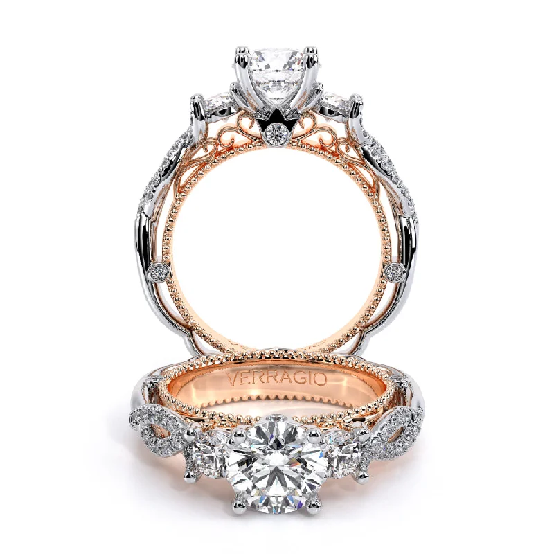 Verragio Venetian 18k & 20k Two-Tone 3 Across Engagement Ring