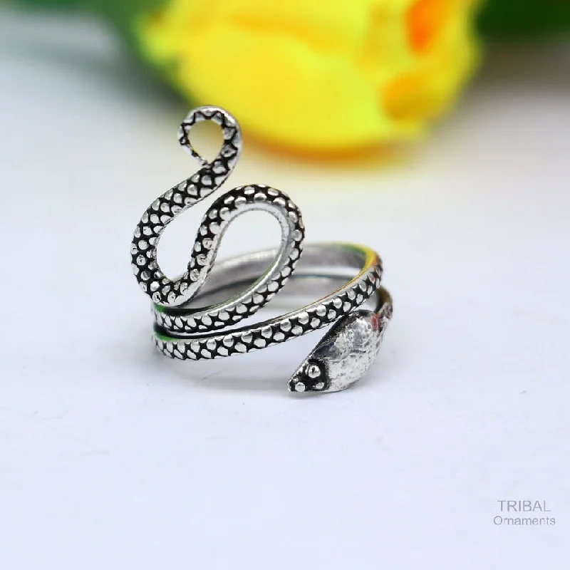 925 fine sterling silver handmade snake design vintage antique stylish ring band, gorgeous snake ring best elegant dainty jewelry ring284