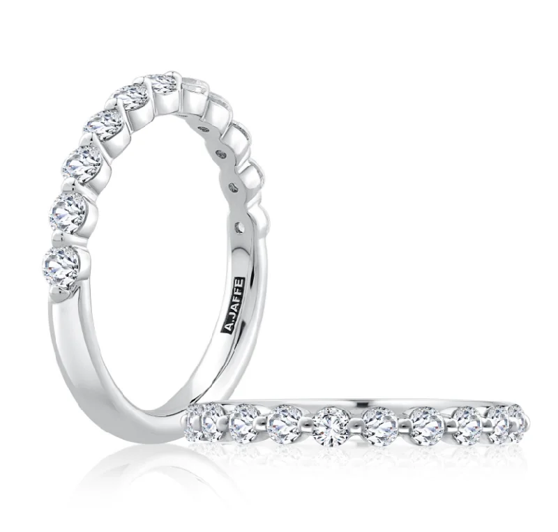 A. JAFFE Half Anniversary Diamond Wedding Ring in 14K White Gold (0.55ctw)