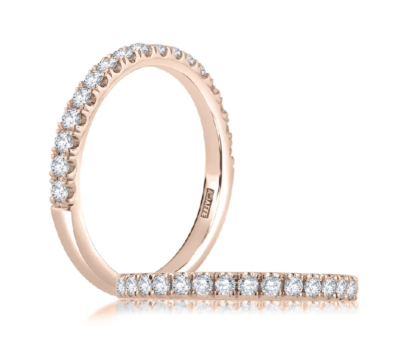 A. JAFFE Half Anniversary Diamond Wedding Ring in 18K Rose Gold (0.15ctw)