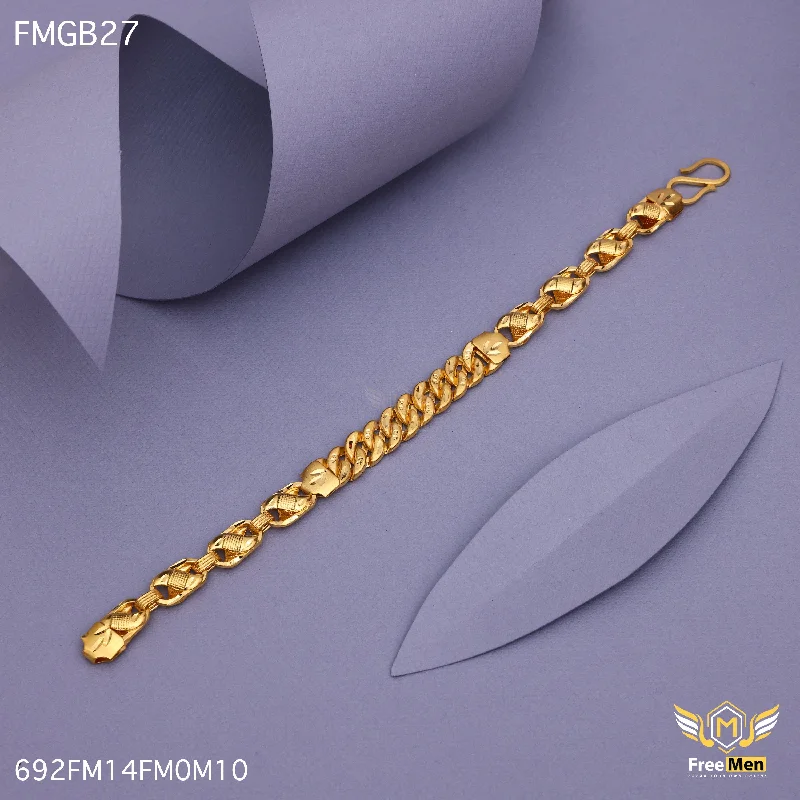 Freemen  Gold Plated Attention Atta Bracelet for Men - FMGB27