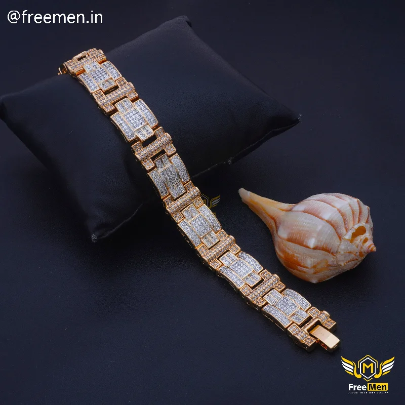 Freemen Quality with Diamond Golden Color Bracelet for Men - FM122