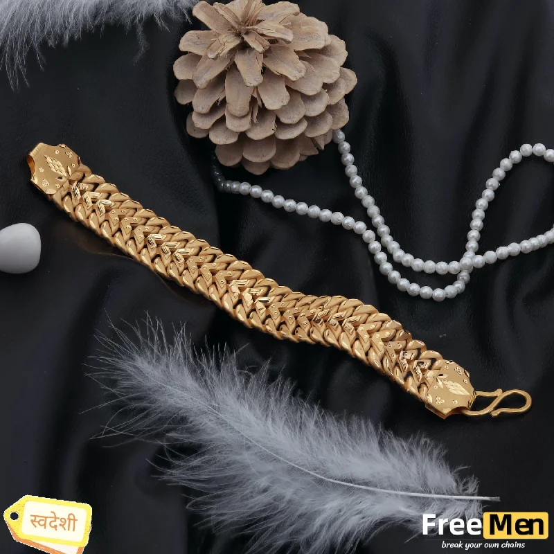 FreeMen V Design Gold Plated Bracelet ( 6 Month warranty) FMA008