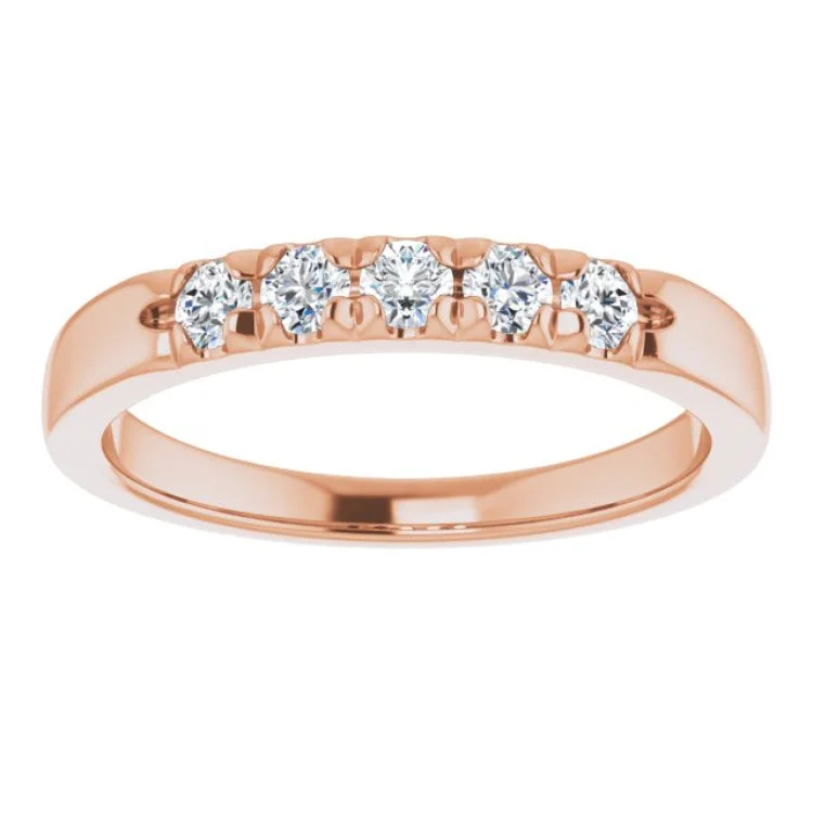 14K Rose 1/3 CTW Natural Diamond Anniversary Band