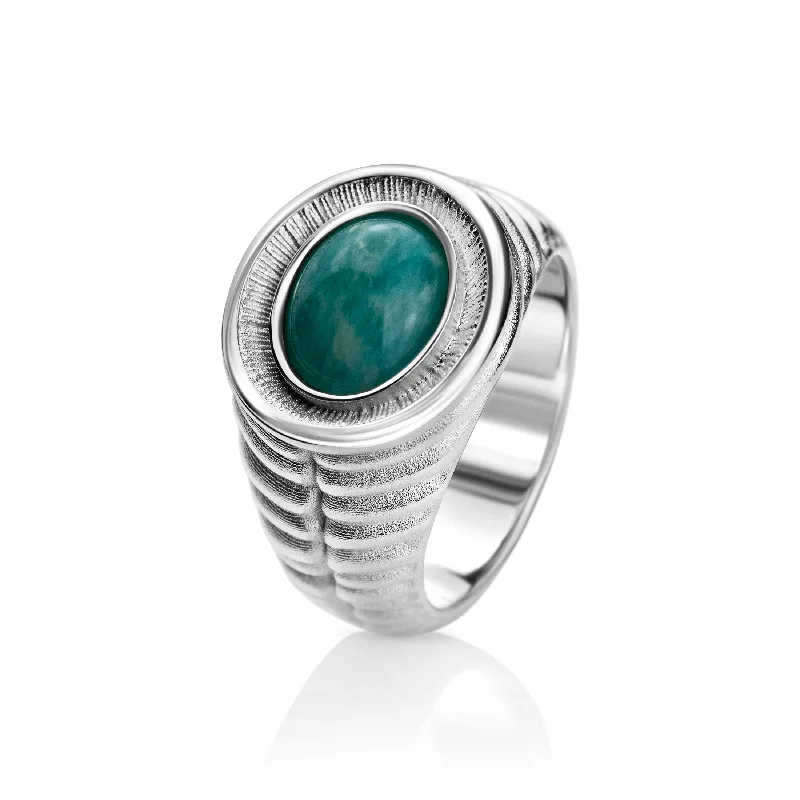 Ribbed Amazonite Signet