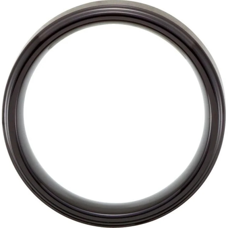 Black PVD Tungsten 8 mm Ridged Band Size 12.5