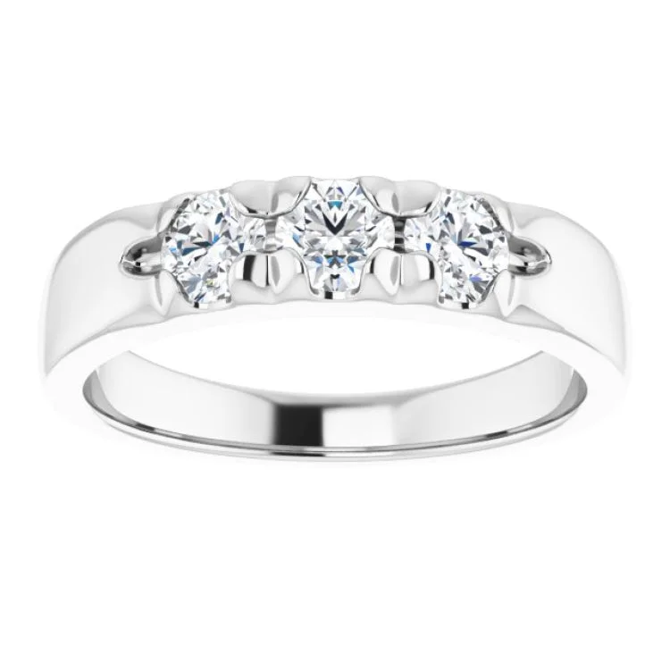 Platinum 3/4 CTW Natural Diamond Anniversary Band