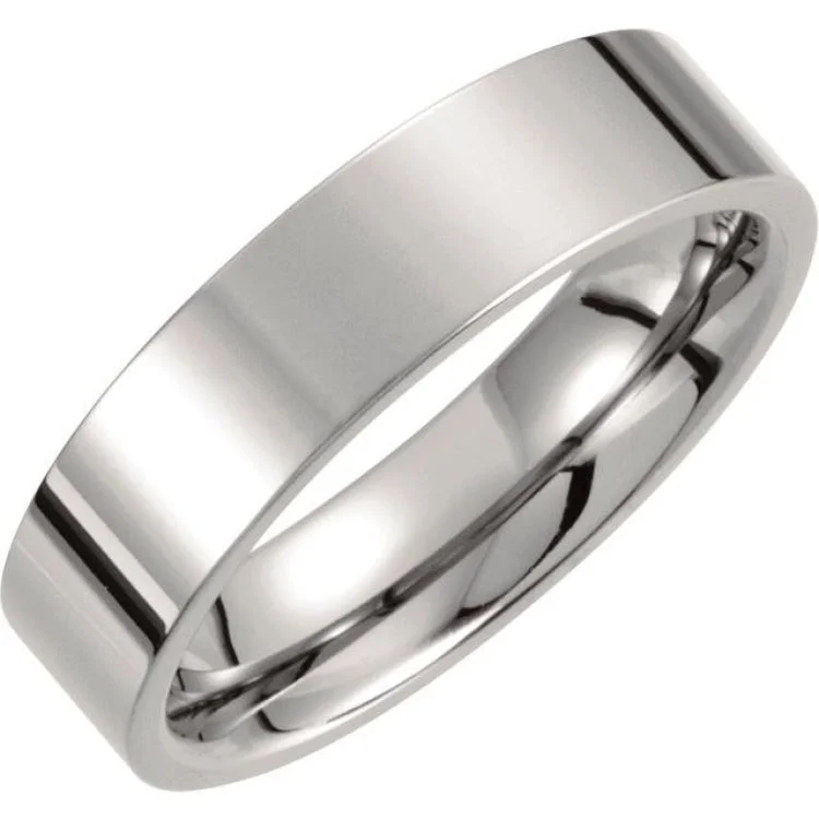 Titanium 6 mm Flat Polished Band Size 13