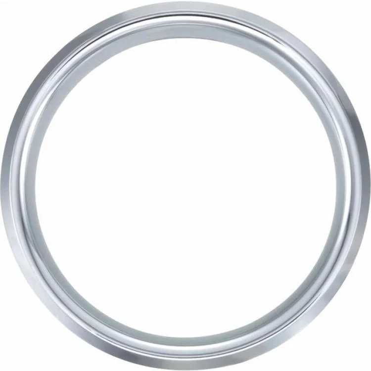 White Tungsten 8 mm Satin & Beveled-Edge Band Size 11