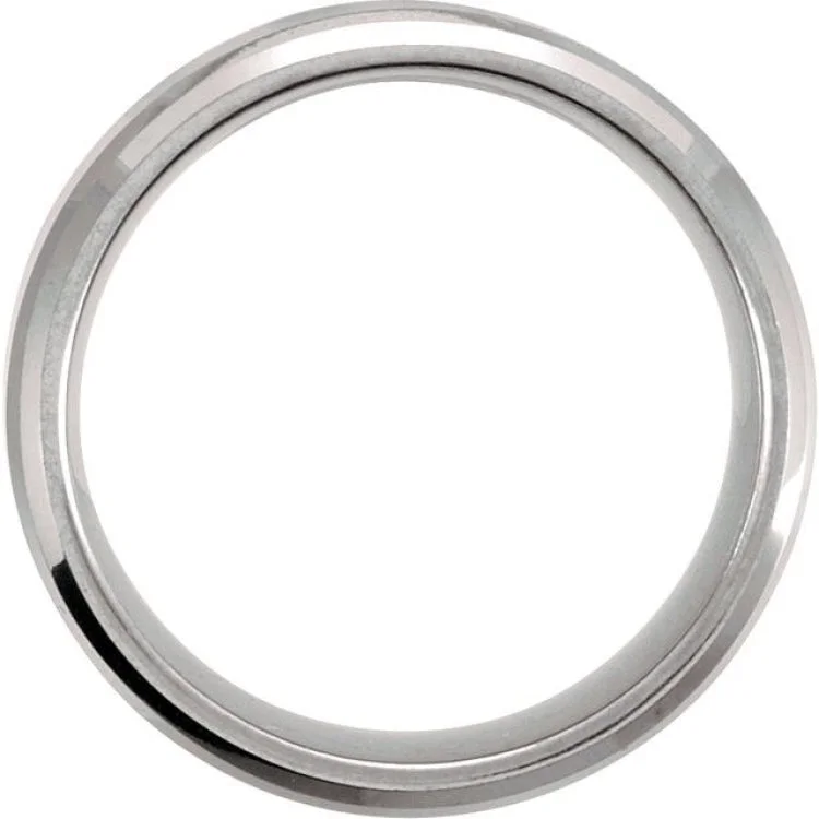 Tungsten 8 mm Beveled-Edge Band with Satin Center Size 7.5