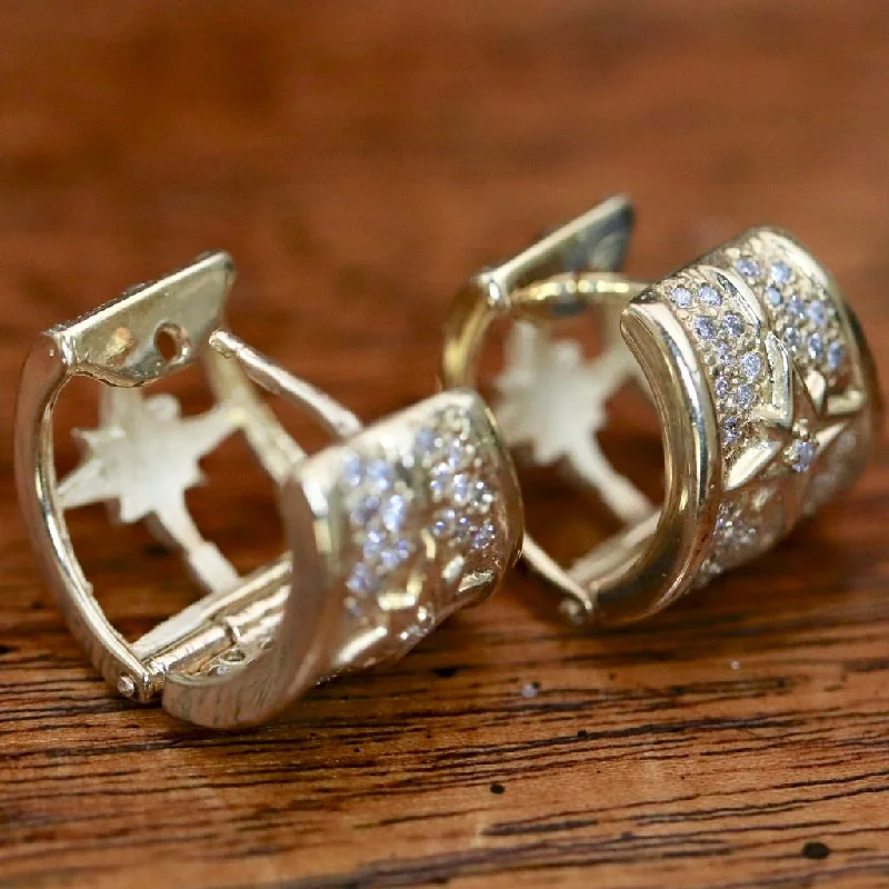 Sirius 14k Gold and Diamond Earrings