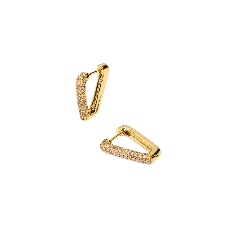 GOLDEN PAVE TRIANGLE HOOPS