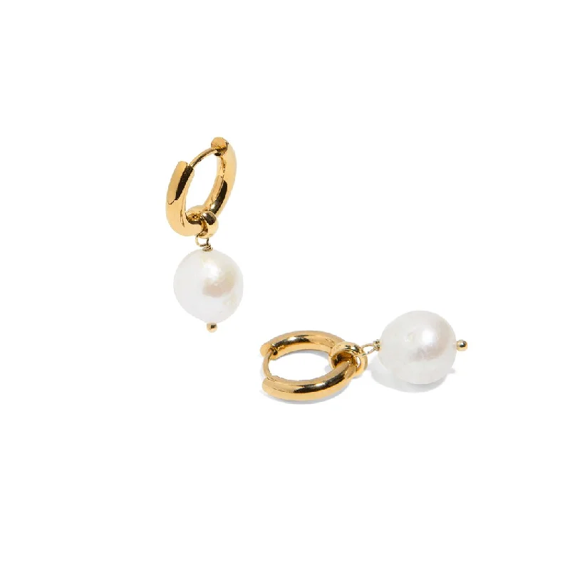 ROUND PEARL GOLDEN HOOPS