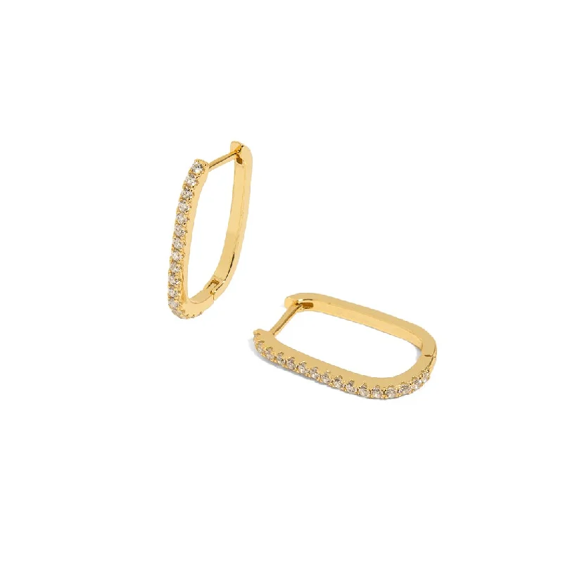 SERENA CLIP PAVE GOLDEN HOOPS