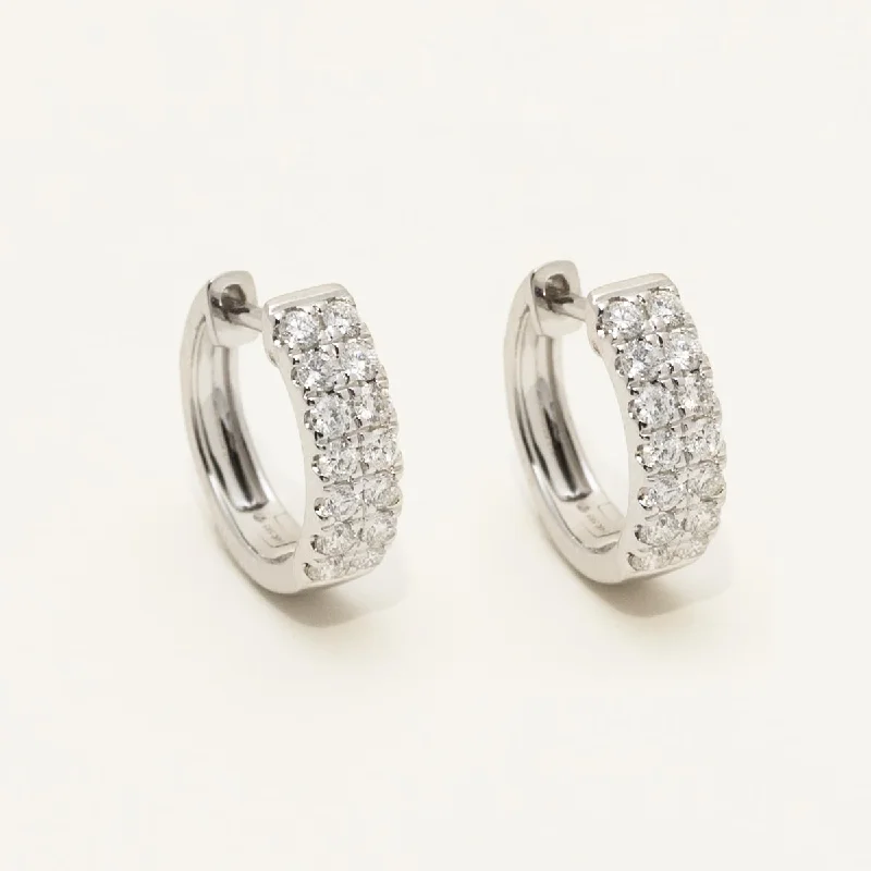 Dabakarov Diamond Huggie Hoop Earrings in 14kt White Gold (1/2ct tw)