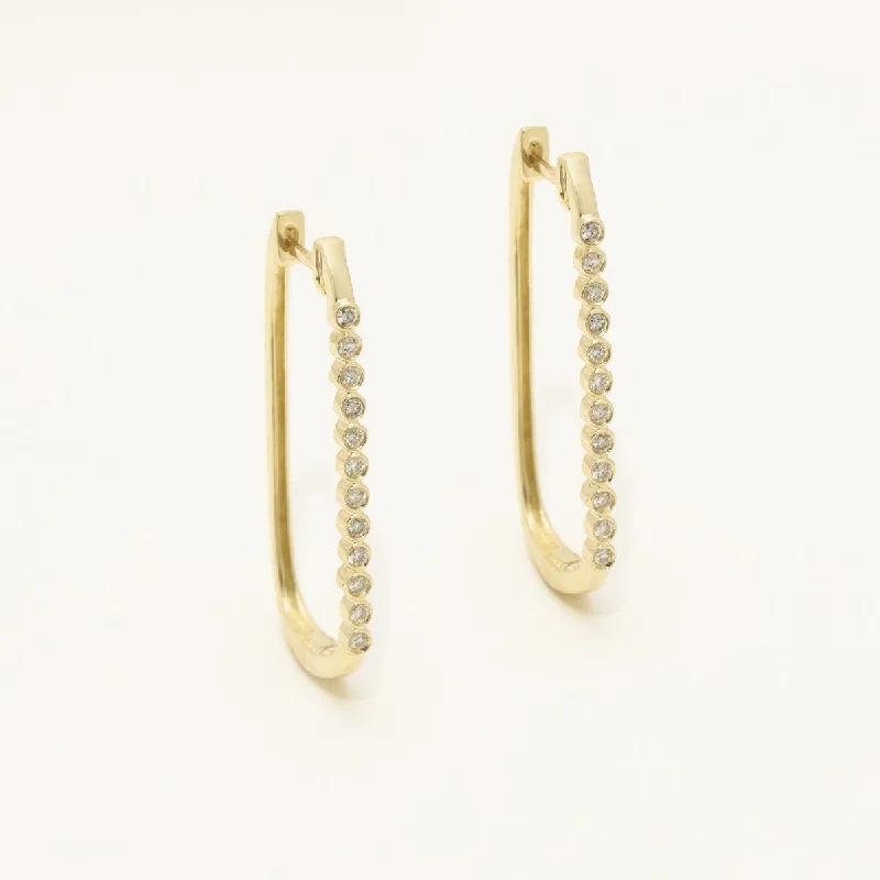 Dabakarov Diamond Oval Hoop Earrings in 14kt Yellow Gold (1/5ct tw)