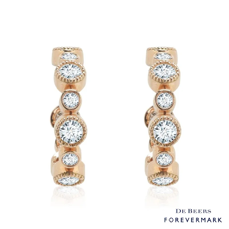 Forevermark Tribute Collection Diamond Bezel Hoop Earrings in 18kt Rose Gold (1 1/4ct tw)