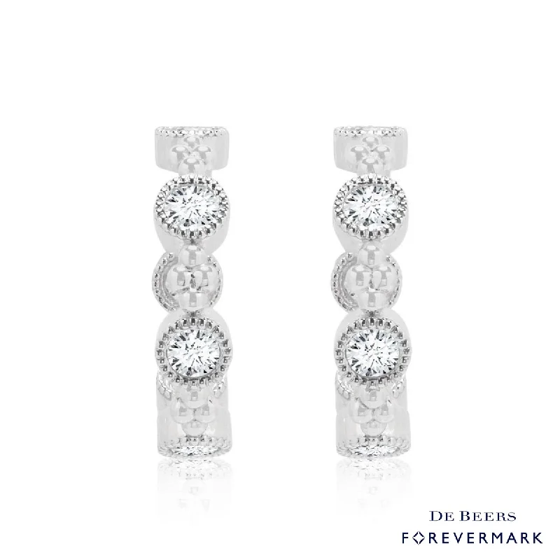 Forevermark Tribute Collection Diamond Bezel Hoop Earrings in 18kt White Gold (7/8ct tw)