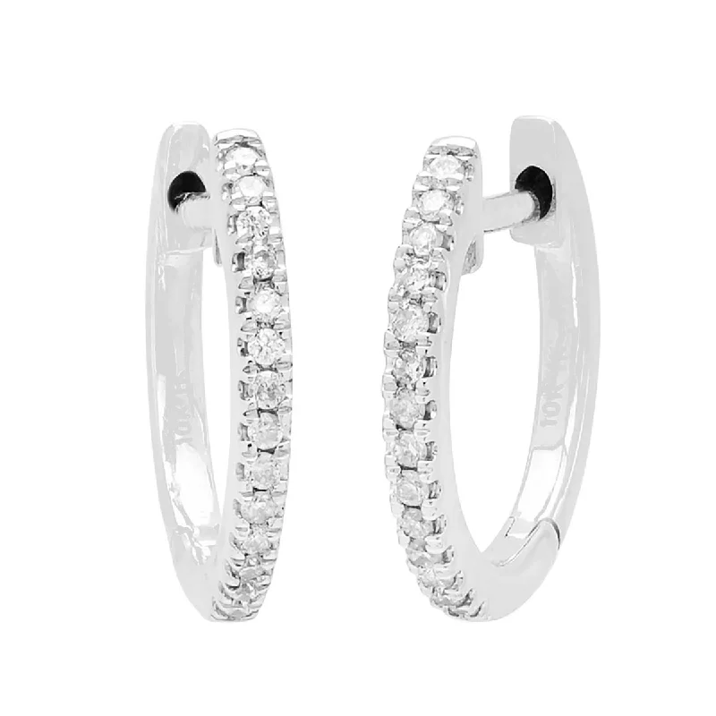 Diamond Hoop Earrings in 10kt White Gold (1/10ct tw)