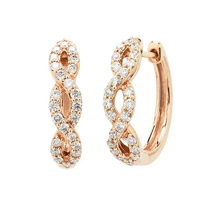 Diamond Hoop Earrings in 14kt Rose Gold (1/2ct tw)