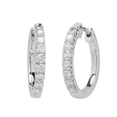 Diamond Hoop Earrings in 14kt White Gold (1/2ct tw)