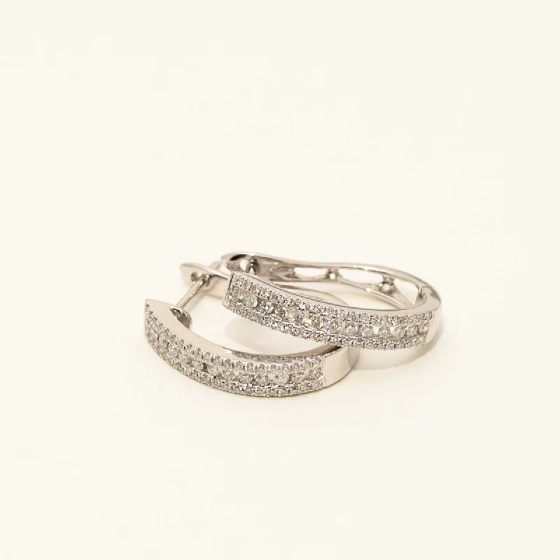 Diamond Hoop Earrings in 14kt White Gold (1/2ct tw)