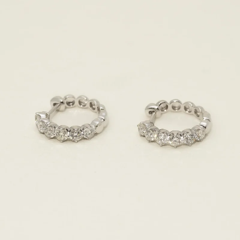 Diamond Hoop Earrings in 14kt White Gold (1 5/8ct tw)