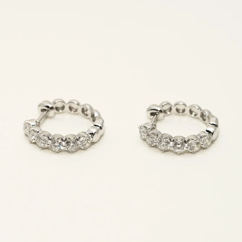 Diamond Hoop Earrings in 14kt White Gold (1 5/8ct tw)