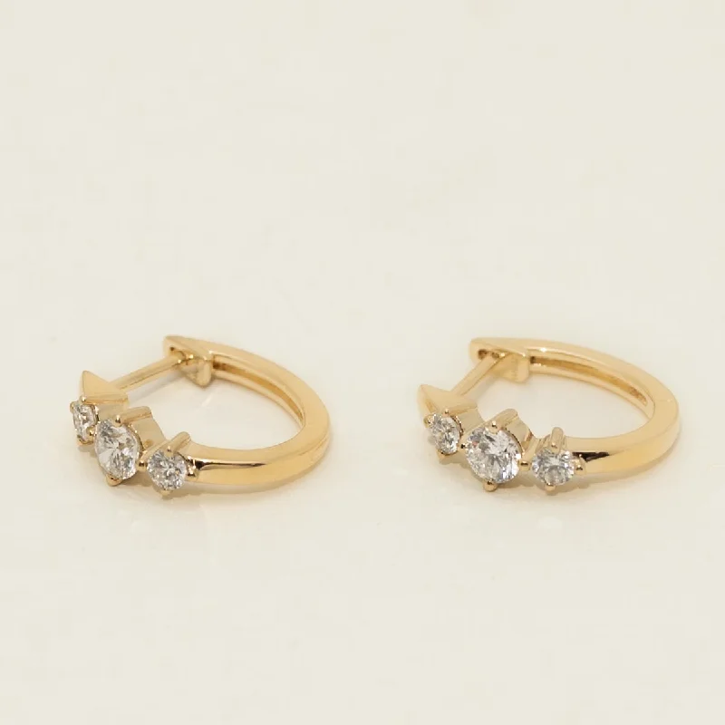 Diamond Huggie Hoop Earrings in 14kt Yellow Gold (1/2t tw)