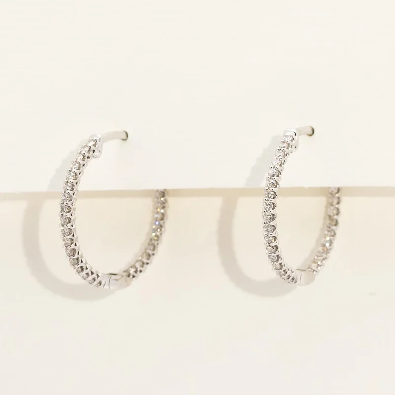 Diamond Inside Out Hoop Earrings in 14kt White Gold (1/2ct tw)