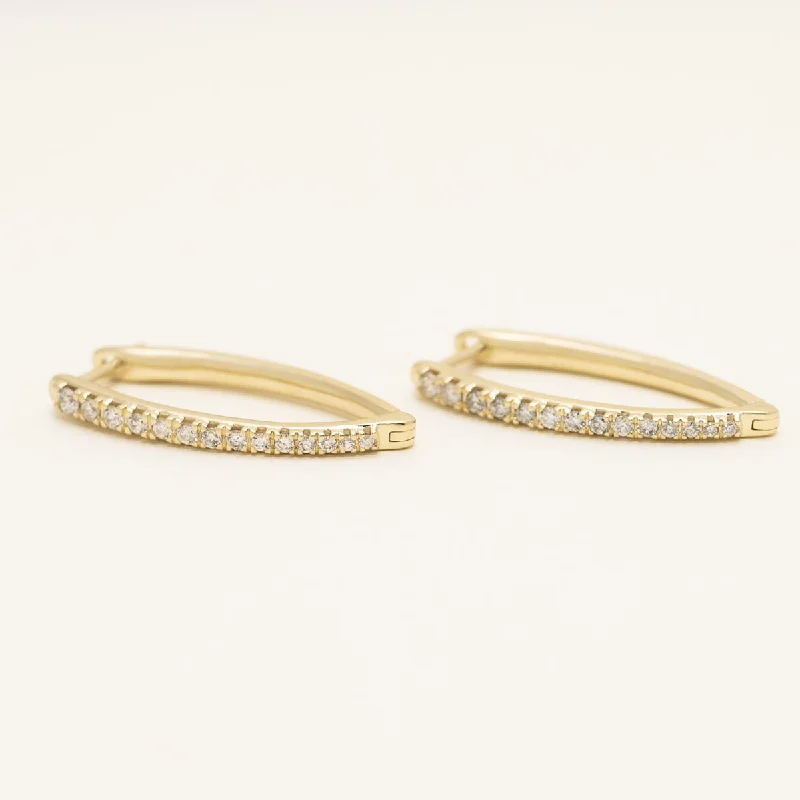 Diamond V Hoop Earrings in 10kt Yellow Gold (1/4ct tw)