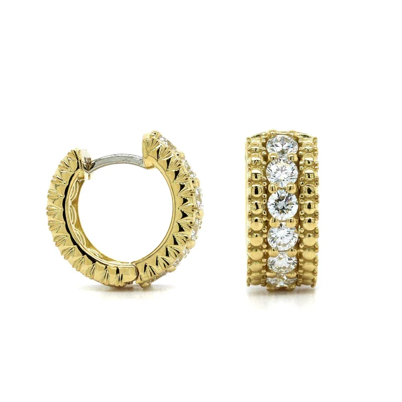 Roberto Coin 18K Yellow Gold Siena Diamond Huggie Earrings