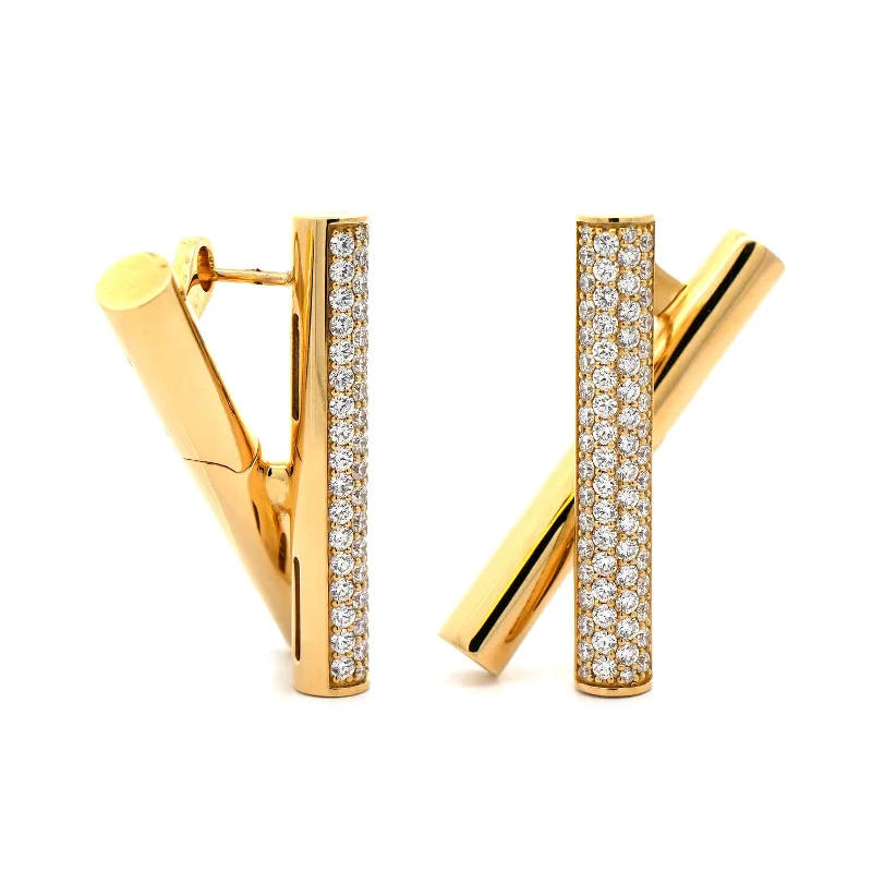 Roberto Coin 18K Yellow Gold Diamond Crossover Earrings